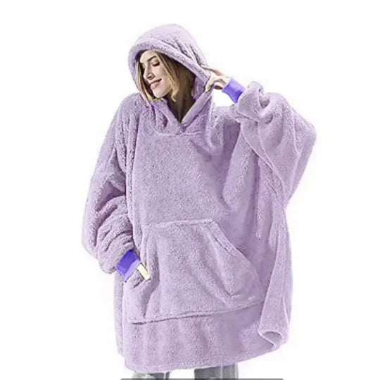 Übergroßer Flanell-Decken-Hoodie für Männer & Frauen