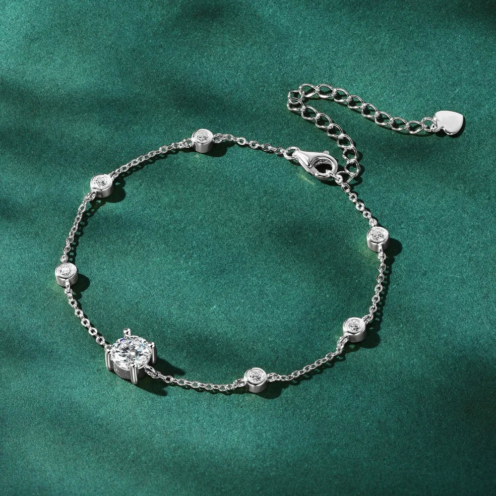 Luminous Eleganz: 1CT Moissanite-Armband aus Sterlingsilber | Shop Nory