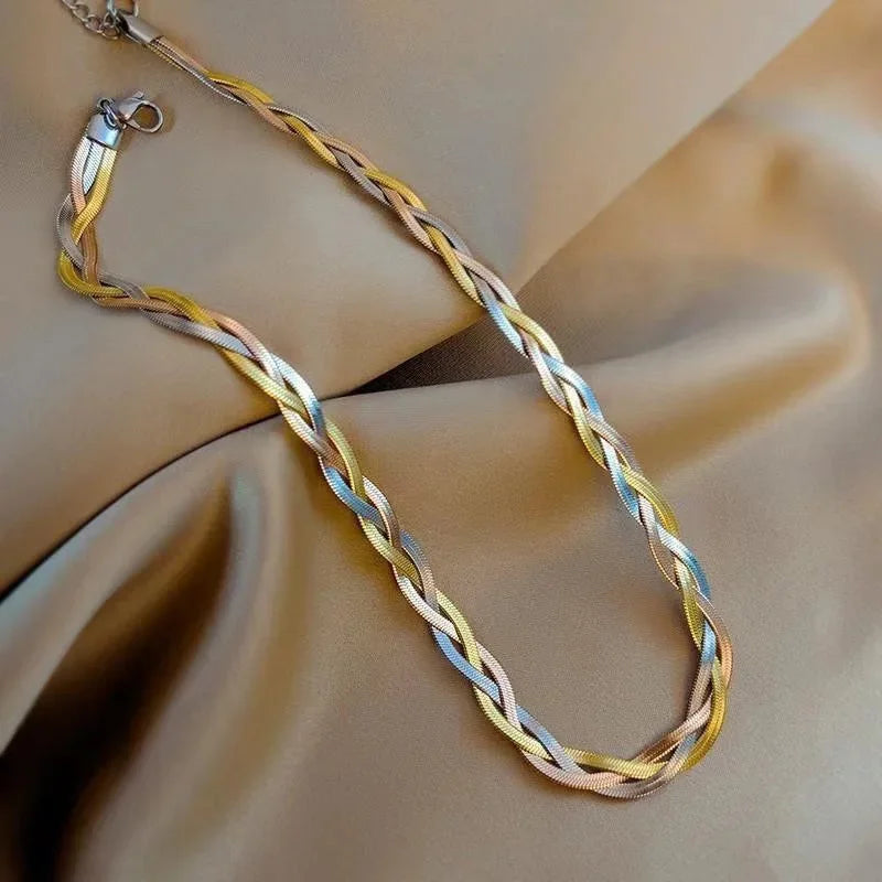 Elegantes Titanstahl Armband-Halsketten-Set | Shop Nory