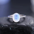 Sterlingsilber-Mondsteinring mit Diamant-CZ-Mondstein-Verlobungsring | Shop Nory