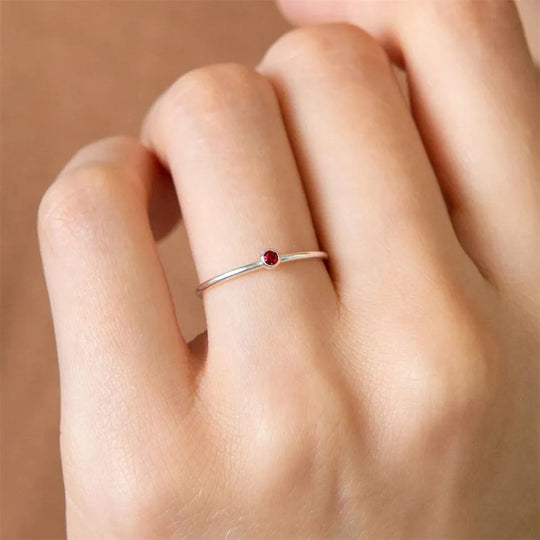 Einfacher Geburtssteinring | Shop Nory