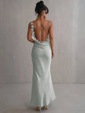 Satin Kleid mit Blumen