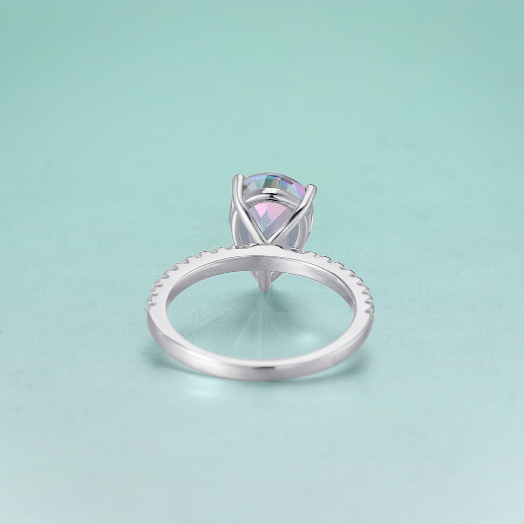 Regenbogenquarzring mit einem natürlichen Regenbogenquarzstein | Shop Nory