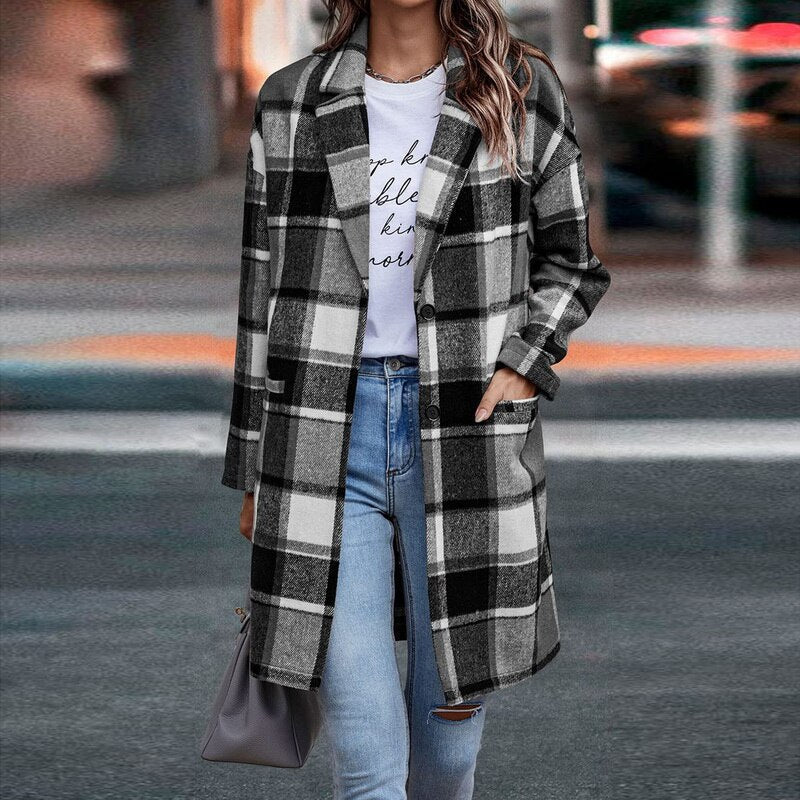Karierter Mantel für Damen
