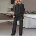 Zweiteiler Satz Eleganter Zweiteiler mit Cold Shoulder