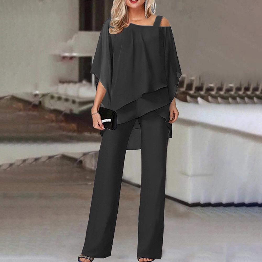 Zweiteiler Satz Eleganter Zweiteiler mit Cold Shoulder