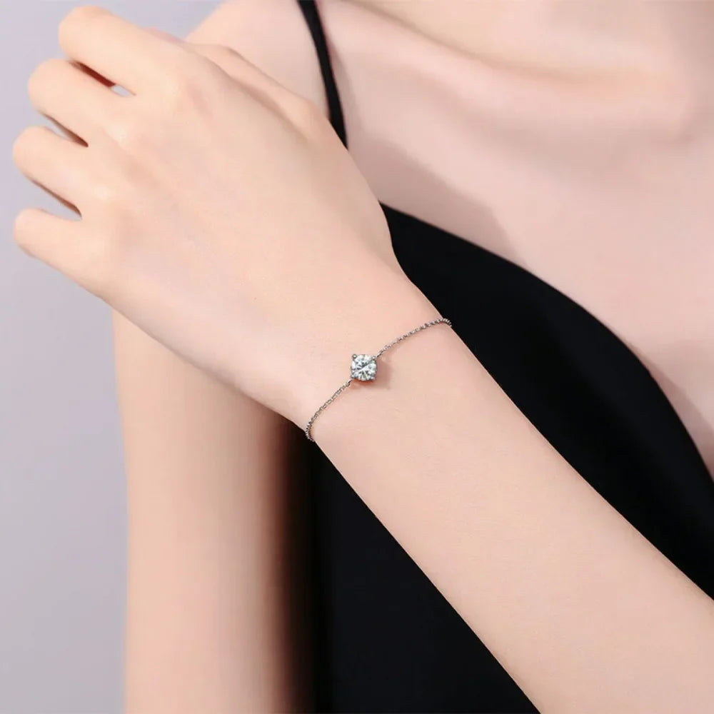 Exquisite 1 Karat Moissanit Armband in 925 Sterlingsilber | Shop Nory