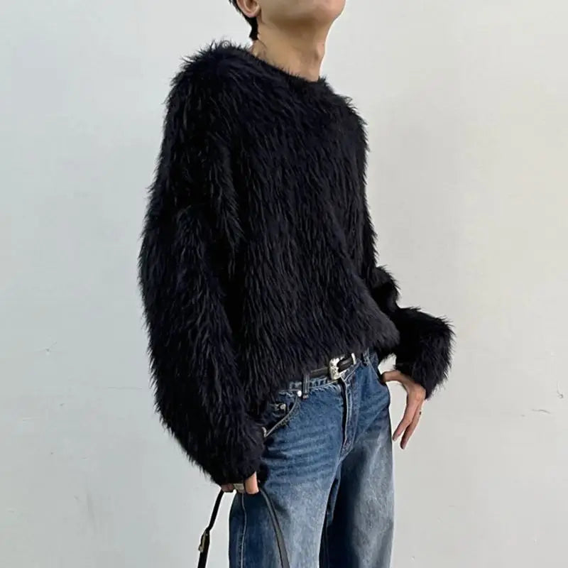 Luxus Lange Ärmel Einfarbig Pullover