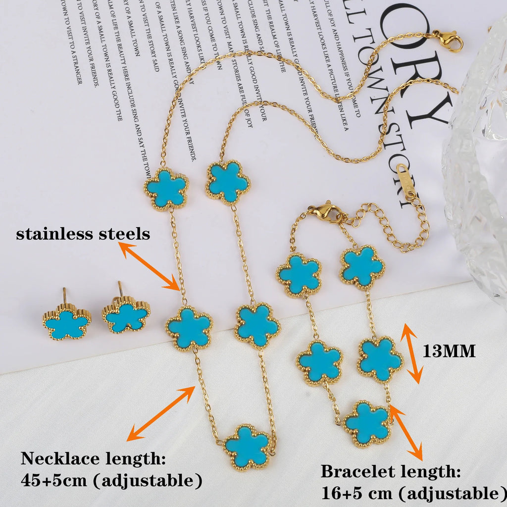 Klassisches Edelstahl Fünf-Blumen-Armband für Damen Shop Nory
