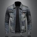 Jeansjacke für Herren mit Knopfverschluss und Vorderen Taschen