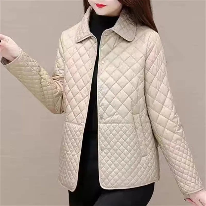 Gestepptes Jacket - Umklappkragen mit Knopfleiste