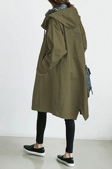 ShopNory Damen Windbreaker Mantel mit Kapuze
