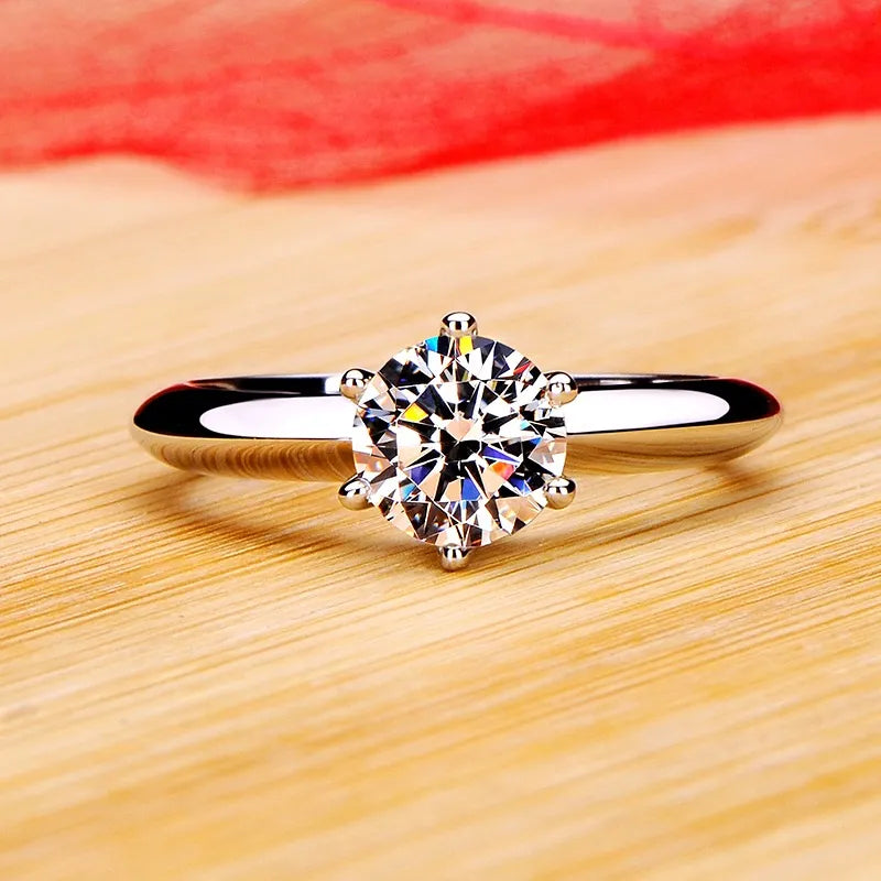 Zirkonia Solitärring - 18k Weißgold-plattiert | Shop Nory