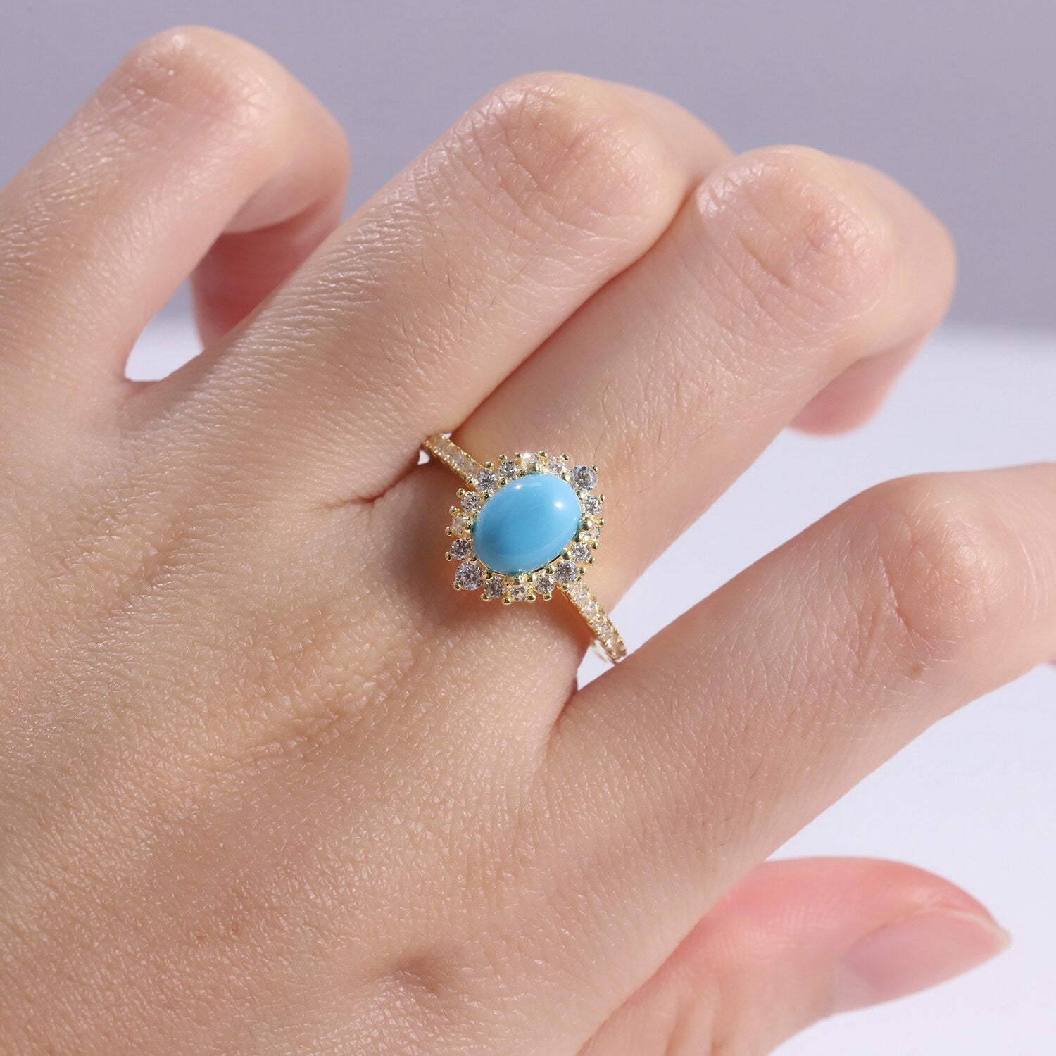 Goldtürkiser Ring Kate Middleton Prinzessin Diana Ring | Shop Nory