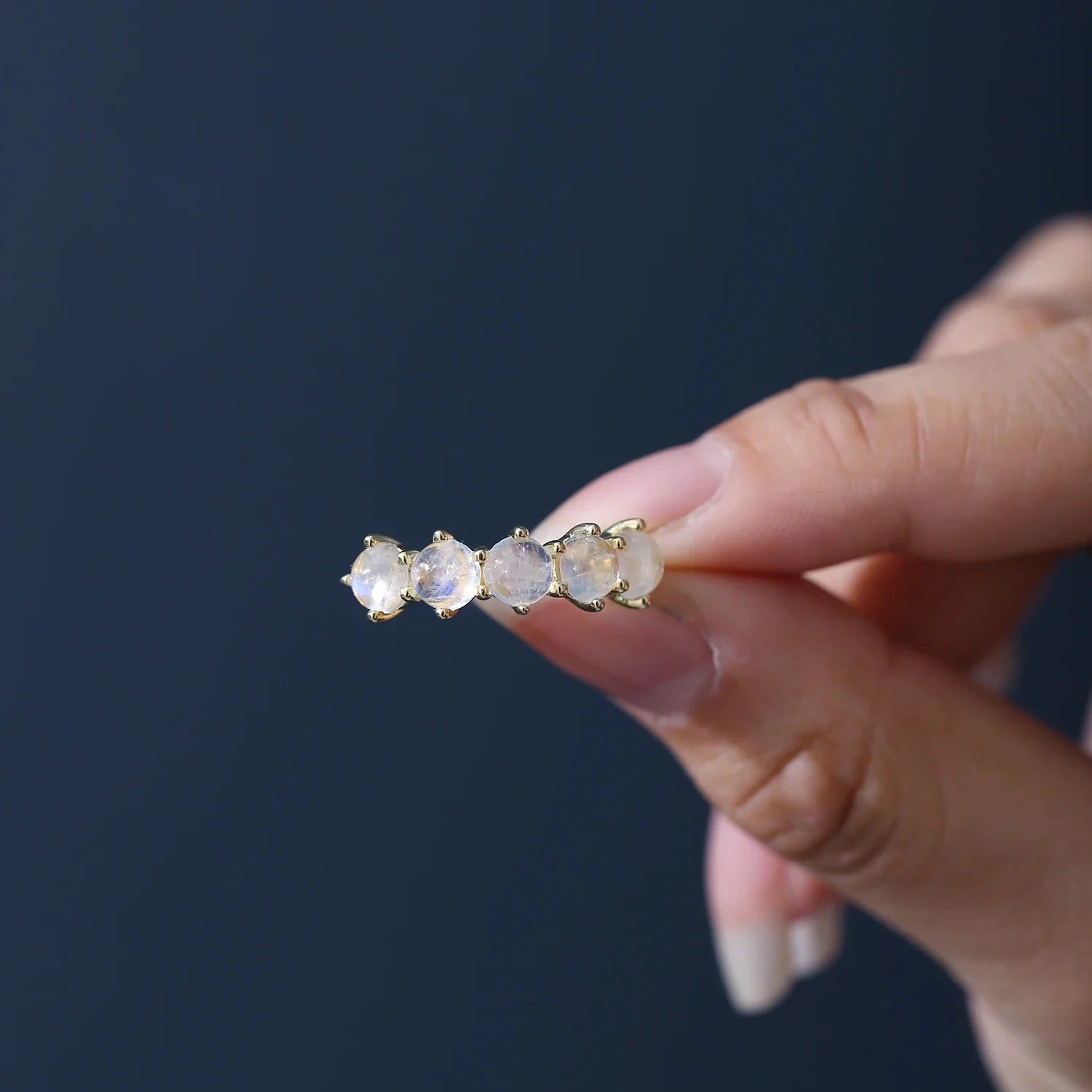 Mondstein Bandring Halb-Eternity-Ring | Shop Nory