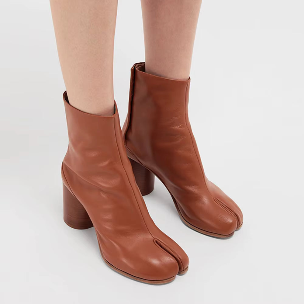 Damen Tabi Stiefeletten mit geteilter Zehe & Gummisohle
