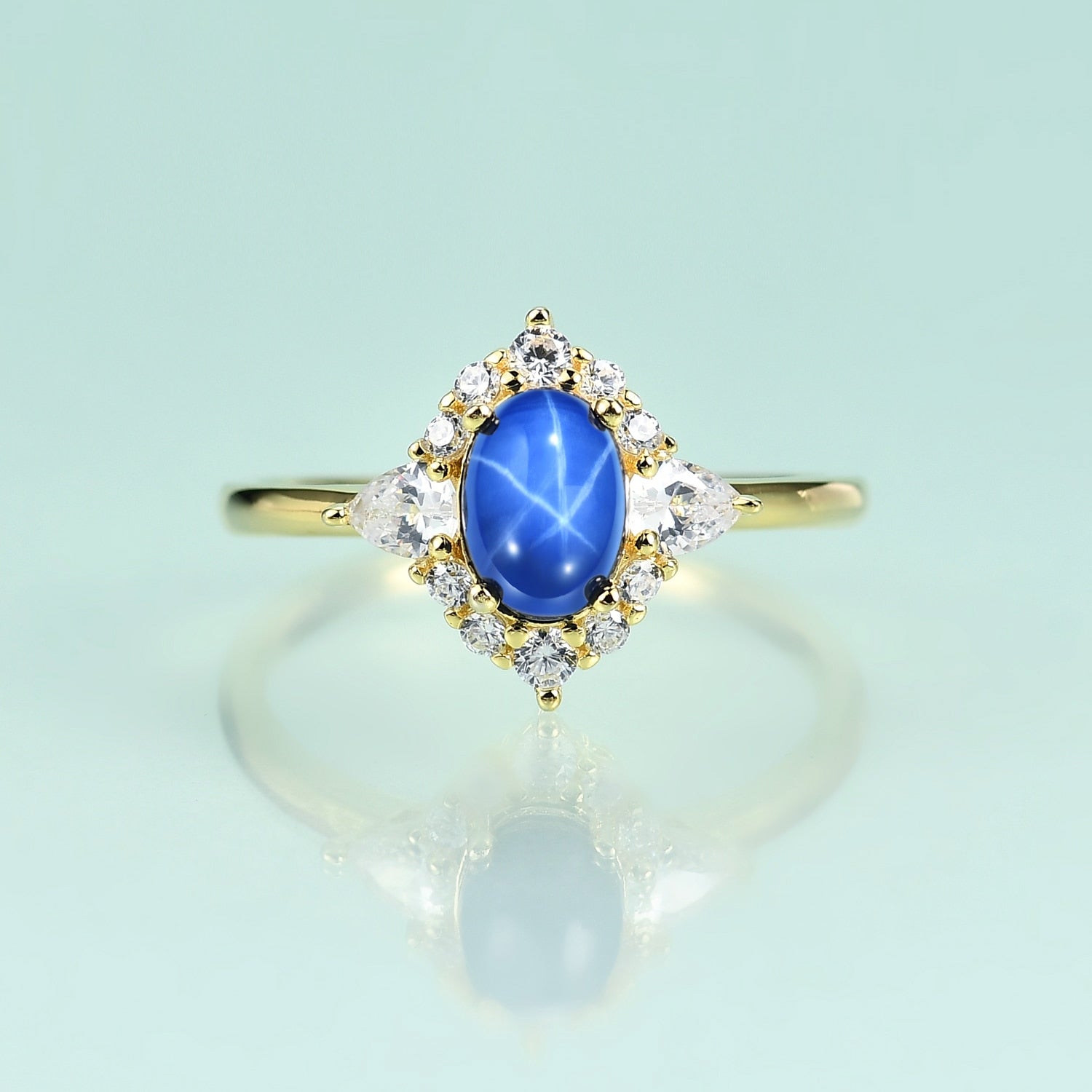 Blauer Sternsaphir-Ring im Vintage-Stil, Verlobungsring | Shop Nory