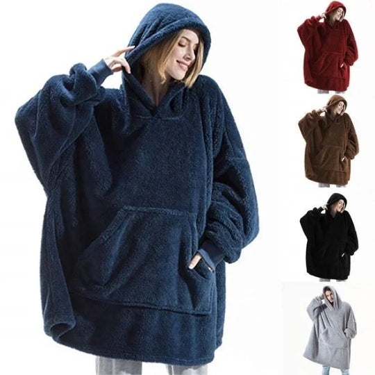 Übergroßer Flanell-Decken-Hoodie für Männer & Frauen