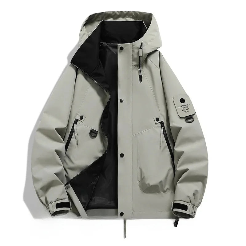 ShopNory Damen Windbreaker Jacke mit Kapuze und Stehkragen