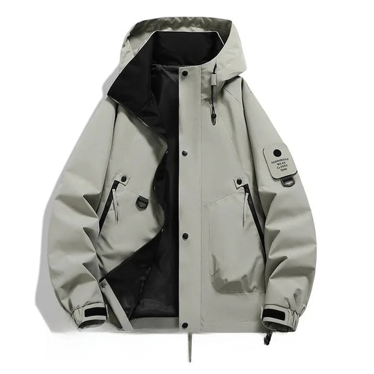 ShopNory Damen Windbreaker Jacke mit Kapuze und Stehkragen