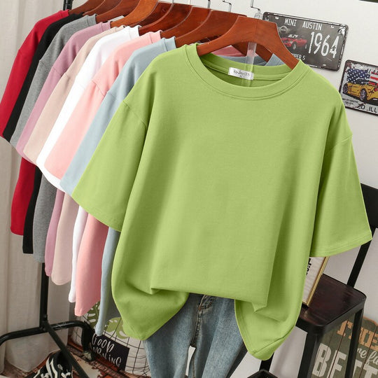 ShopNory | Oversized Baumwoll-Basic-T-Shirt für Damen