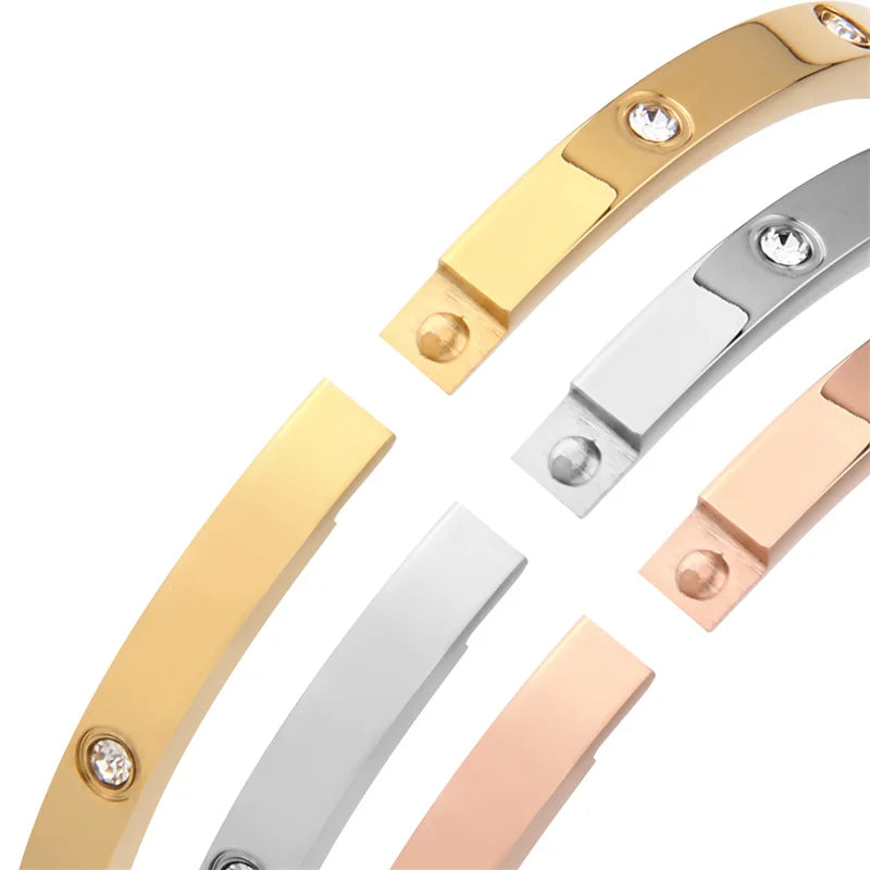 Edelstahl Rhinestonto Bangle-Armband für Frauen Shop Nory