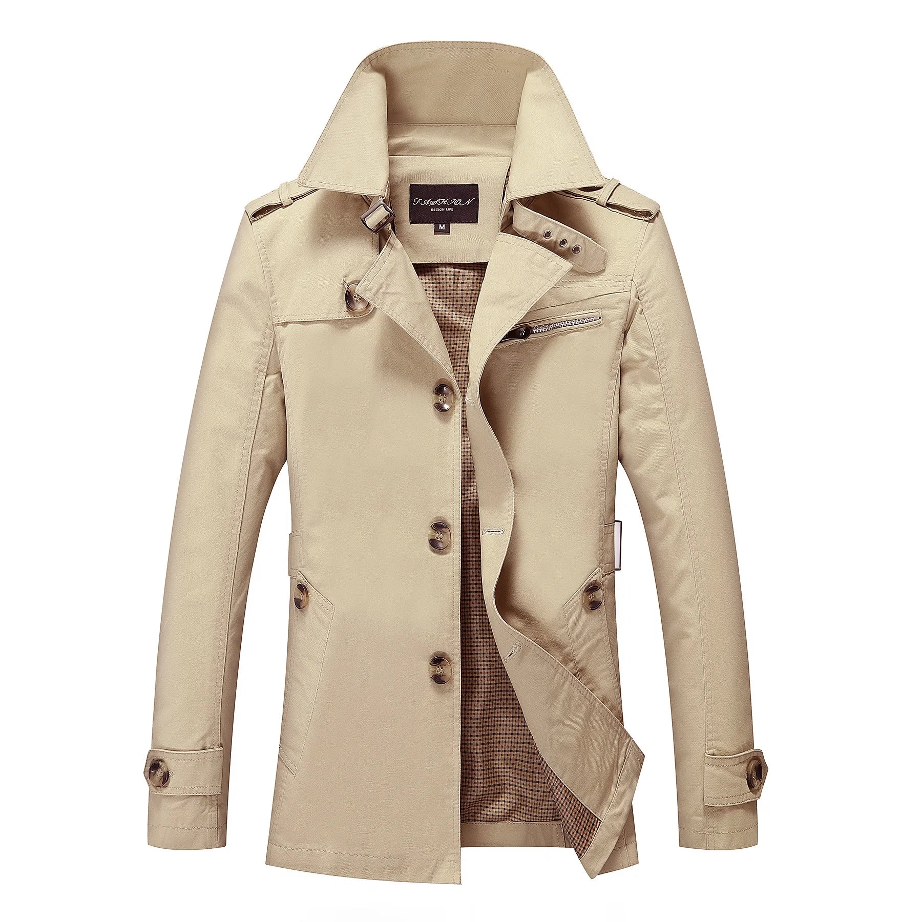 Stylischer langer Herbst-Trenchcoat für Herren