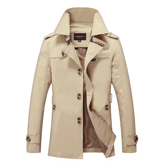 Stylischer langer Herbst-Trenchcoat für Herren