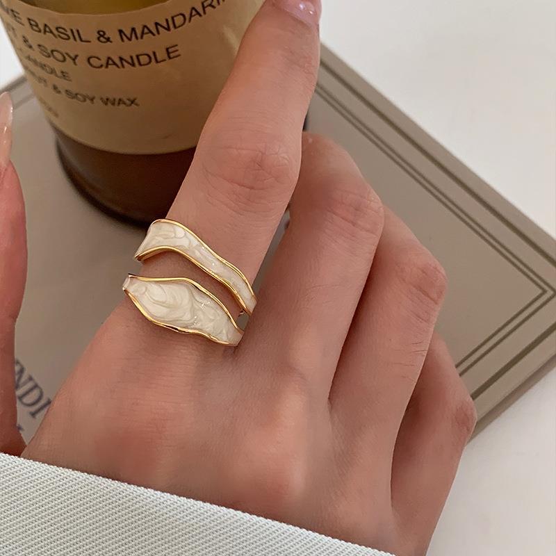 Retro Gold Double Öl Tropfen Offene Ringe | Shop Nory