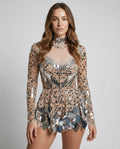 Eleganter Glitzer Body Damen