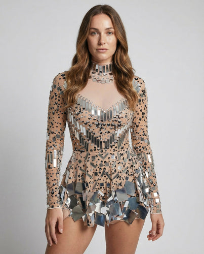 Eleganter Glitzer Body Damen