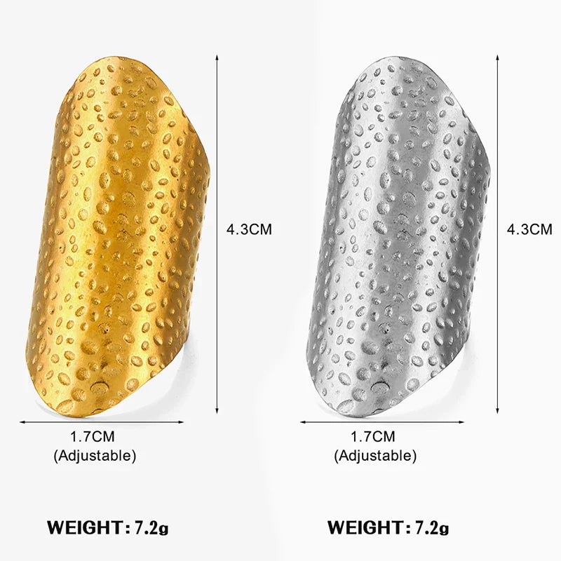 Damen Gold Silber Glatte Blasen Design Edelstahl Verstellbarer Ring | Shop Nory