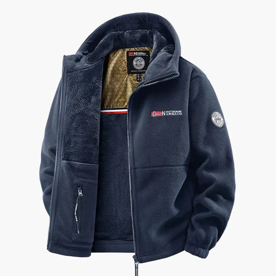 Outdoor-Fleecejacke mit Kapuze - Skandinavischer Stil für Winter & Freizeit