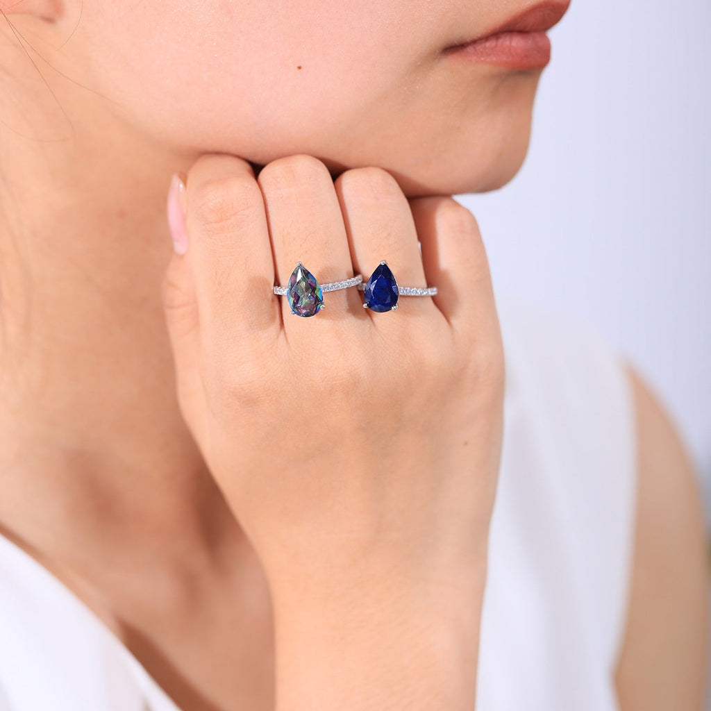 Regenbogenquarzring mit einem natürlichen Regenbogenquarzstein | Shop Nory