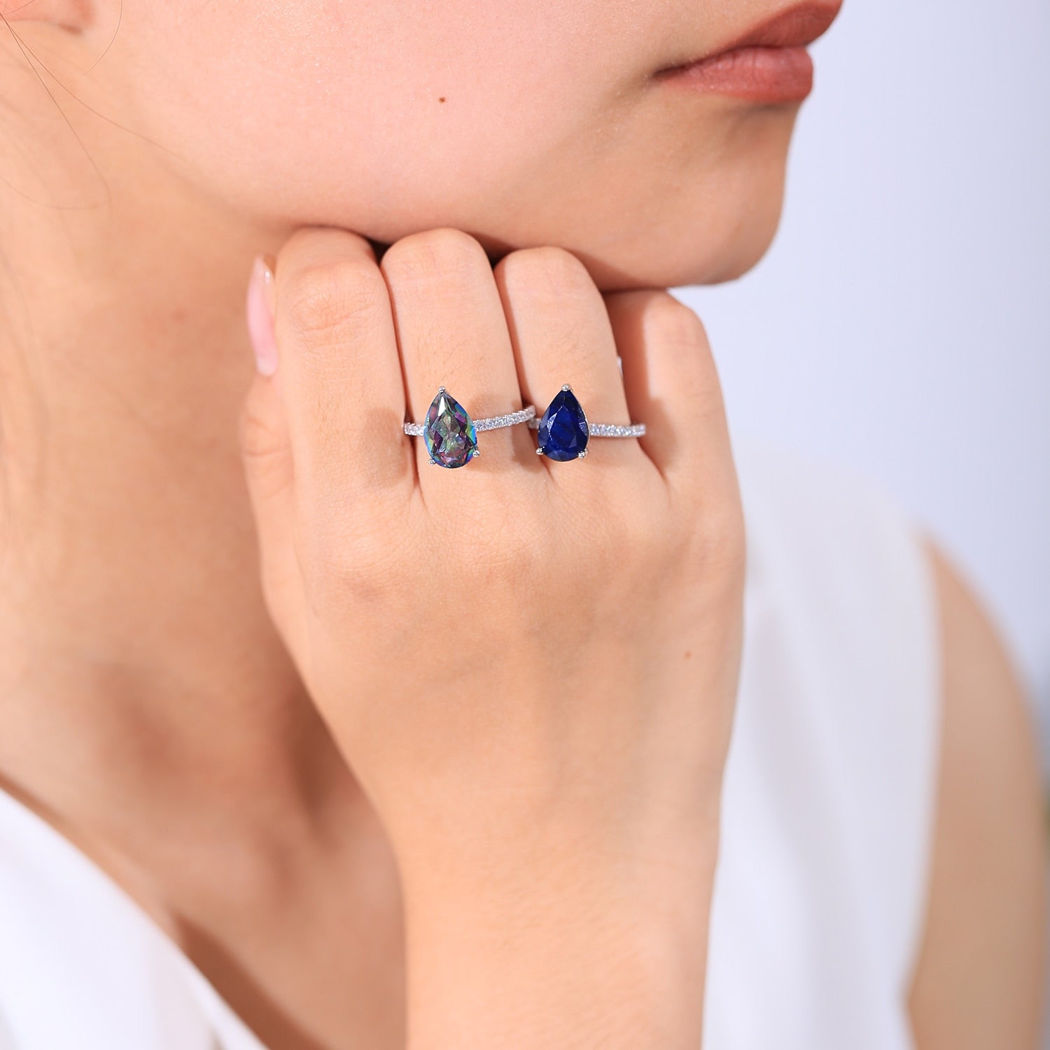Regenbogenquarzring mit einem natürlichen Regenbogenquarzstein | Shop Nory
