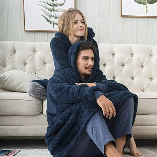 Übergroßer Flanell-Decken-Hoodie für Männer & Frauen