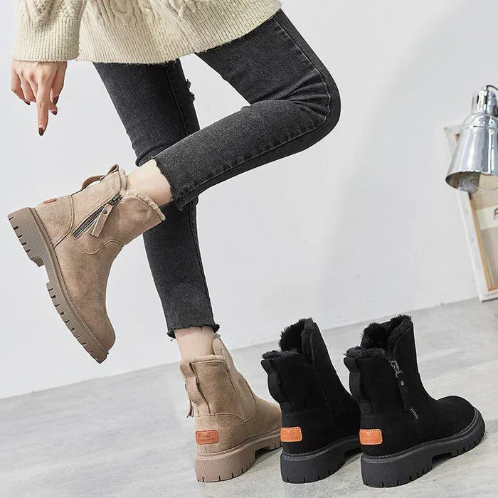 ShopNory | Damen Gefütterte Winter-Stiefeletten mit Reißverschluss