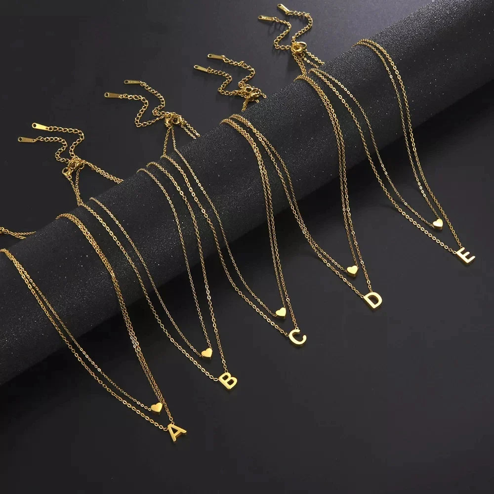 Minimalistische Initialen Halskette – A–Z Alphabet Edelstahl Choker für Frauen Shop Nory