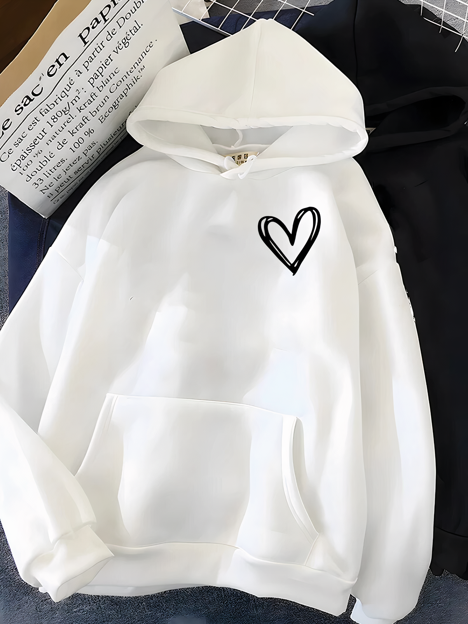 ShopNory | Kapuzenpullover Mit Herzdruck Für Frauen Saylor