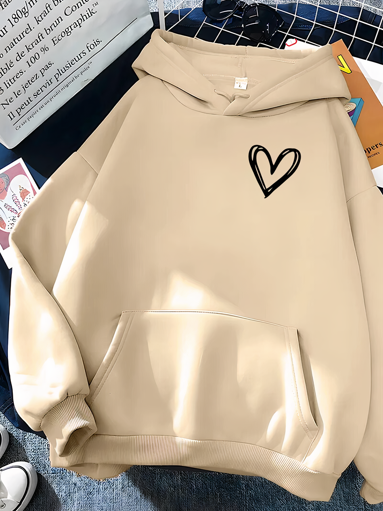 ShopNory | Kapuzenpullover Mit Herzdruck Für Frauen Saylor