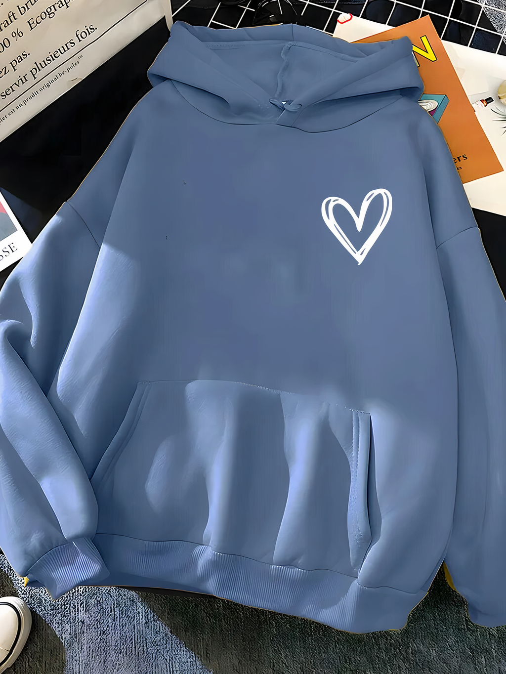 ShopNory | Kapuzenpullover Mit Herzdruck Für Frauen Saylor