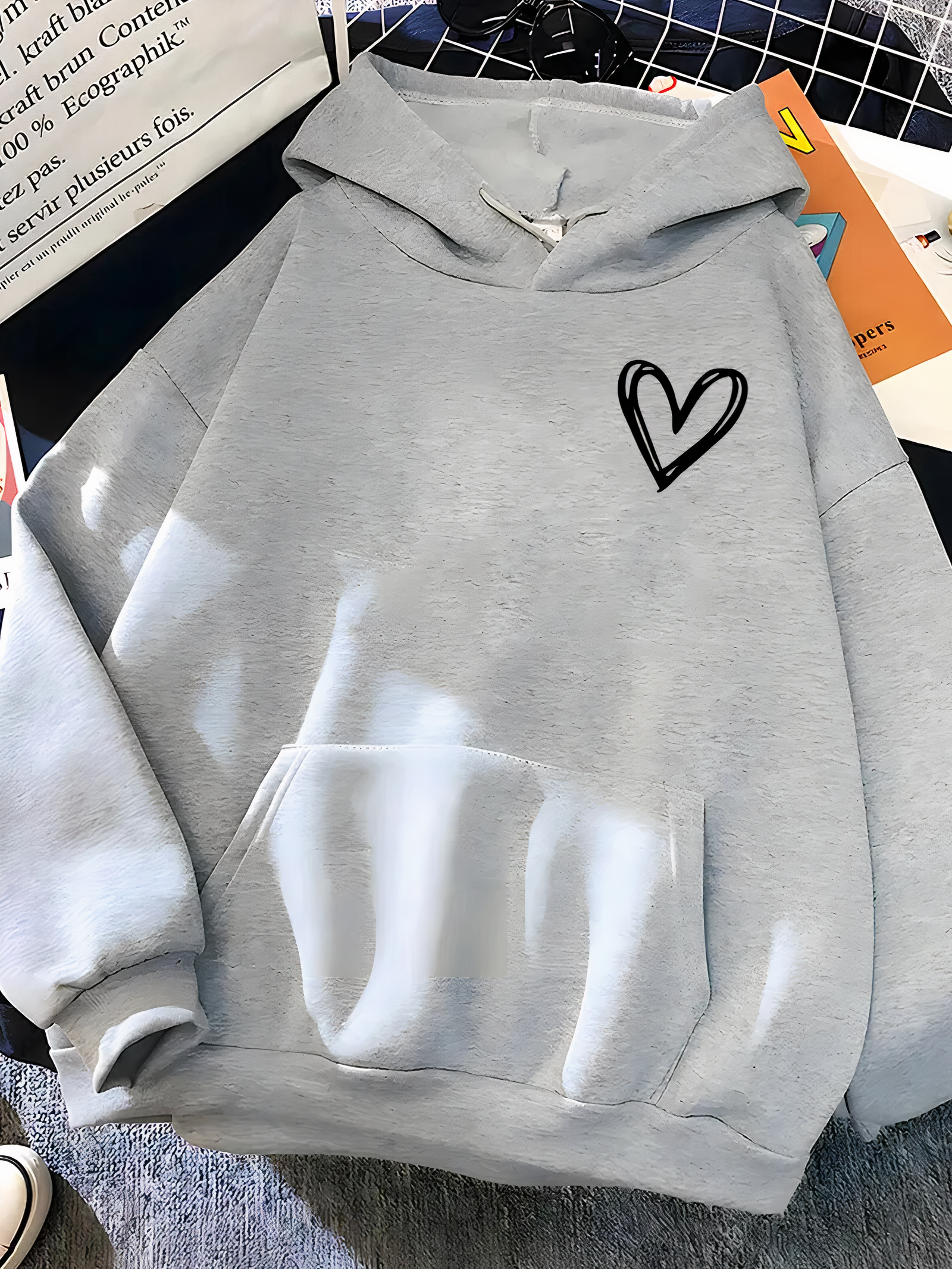 ShopNory | Kapuzenpullover Mit Herzdruck Für Frauen Saylor