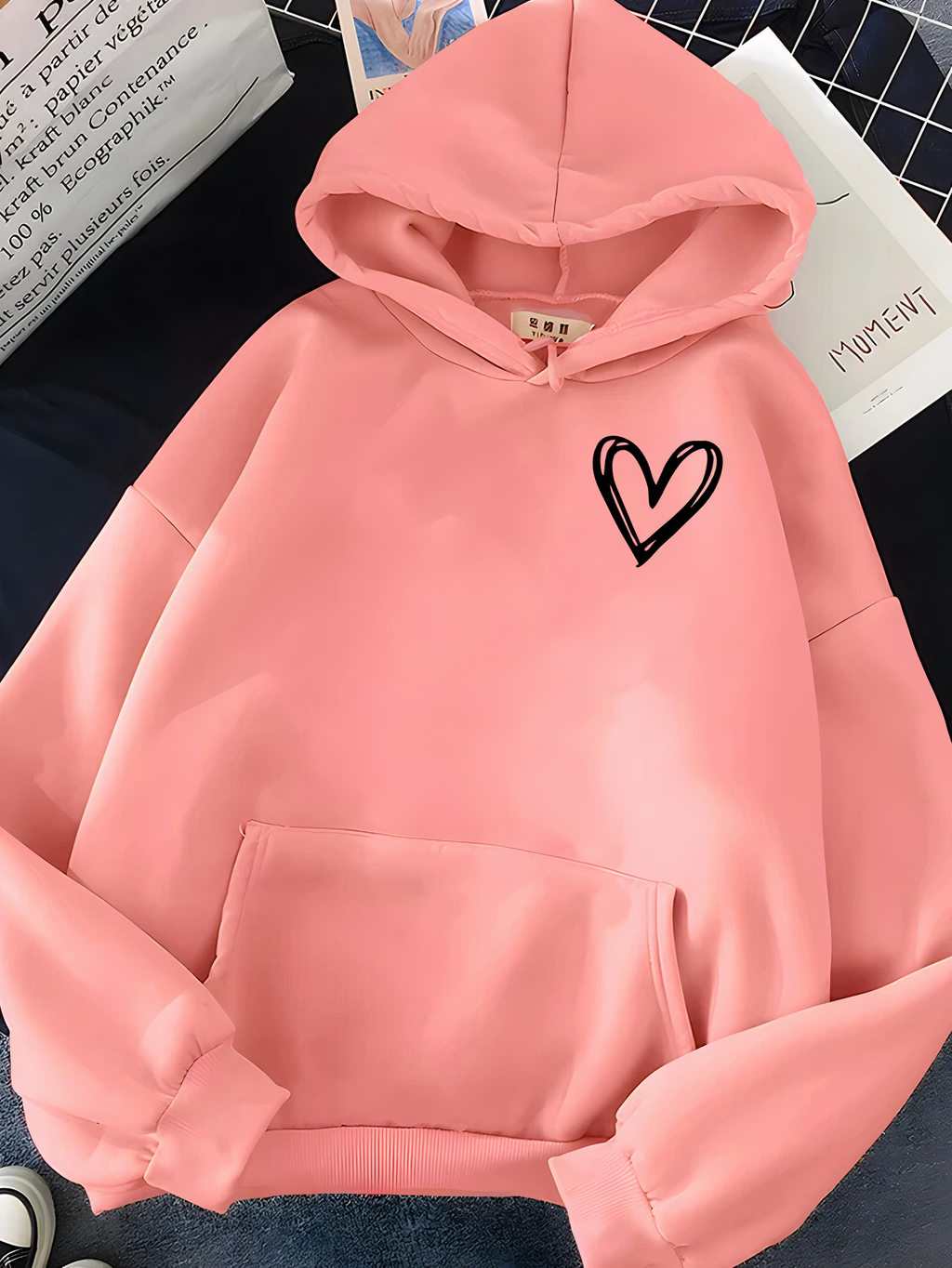 ShopNory | Kapuzenpullover Mit Herzdruck Für Frauen Saylor