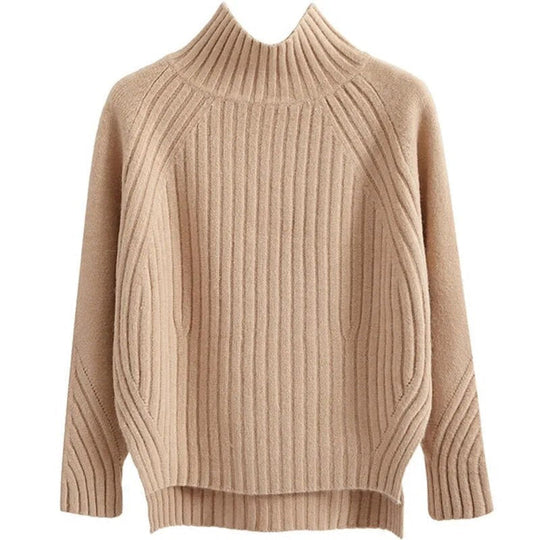Strickpullover mit Halbem Rollkragen