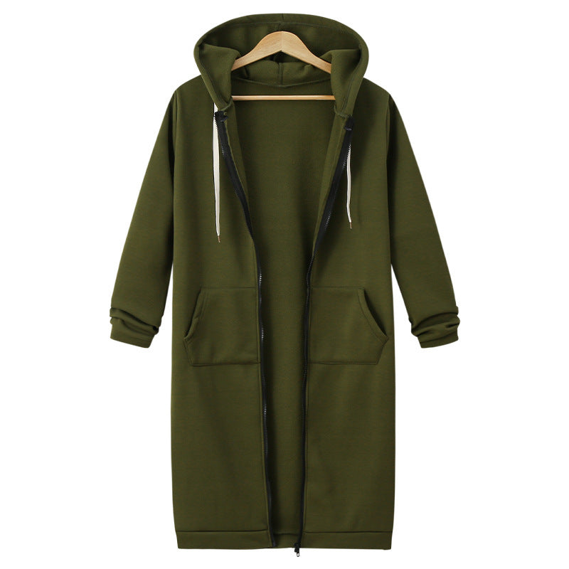 Lange Kapuzenjacke