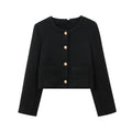 Shopnory | Tweed Blazer In Schwarz