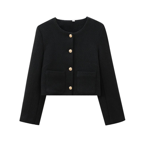 Shopnory | Tweed Blazer In Schwarz