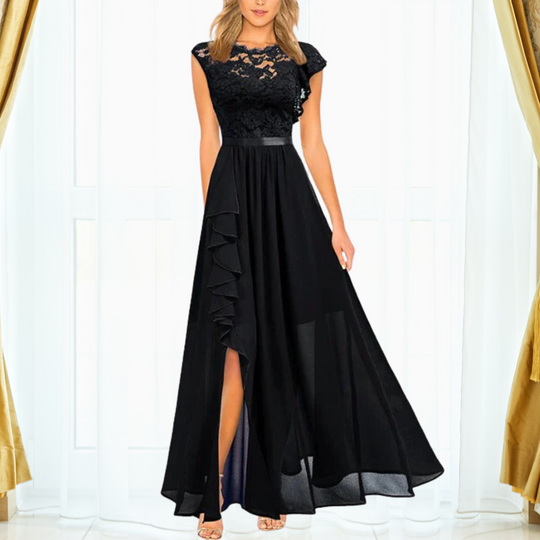 Elegantes Spitzen Maxi Kleid