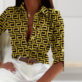 Elegantes Top Mit Griechischem Druck