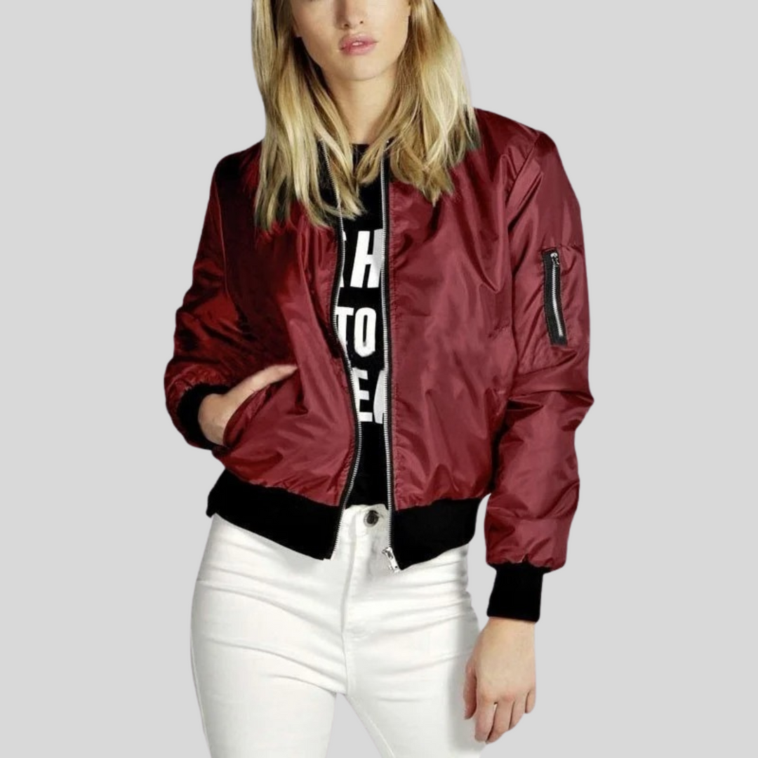 Damen O-Neck Bomberjacke